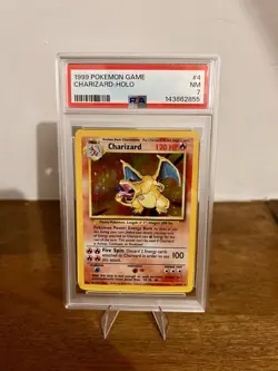 1999 Pokemon Base Set Unlimited #4 Charizard-Holo Rare Card PSA 7 Grade - Image 1