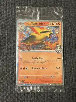 Pokemon Sealed Destined Rivals STAFF Prerelease Promos 4x Cards *MOUTH SWIRL* - Image 3