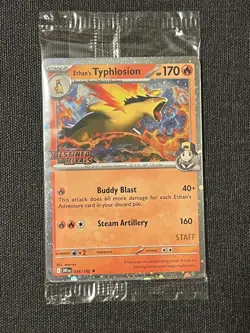 Pokemon Sealed Destined Rivals STAFF Prerelease Promos 4x Cards *MOUTH SWIRL* - Image 4