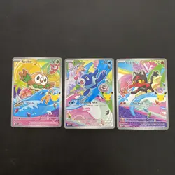 Pokemon TCG First Partner Illustration Series 1 Rowlet Litten Popplio - Image 1