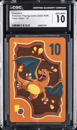 2022 POKEMON PLAYING CARDS PAPER SAFARI - KOREAN #10 CHARIZARD CGC 10 GEM MINT - Image 1
