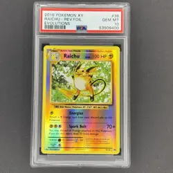 2016 RAICHU REVERSE FOIL PSA 10 POKEMON XY EVOLUTIONS #36 - Image 1