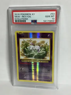 PSA 10 GEM MINT Mew XY Evolutions Reverse Foil Holo 2016 Pokemon 53/108 - Image 1