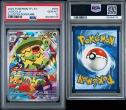 2025 POKEMON PFL EN-PHANTASMAL FLAMES #095 LUDICOLO ILLUSTRATION RARE PSA 10 - Image 3