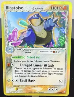 Blastoise 2/100 Delta Species Holo Crystal Guardians Pokemon MP+ - Image 1