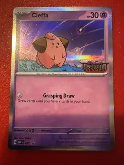 Cleffa SVP 037 Promo Pre-Release Obsidian Flames Stamped Holo Pokemon TCG Card - Image 1
