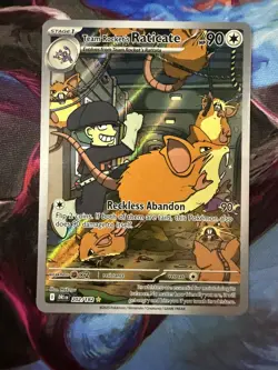 Pokemon Team Rocket's Raticate 202/182 Destined Rivals Illustration Rare Holo NM - Image 1