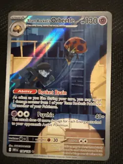 Pokemon Team Rocket's Orbeetle 198/182 Sv10: Destined Rivals Full Art Holo - Image 1