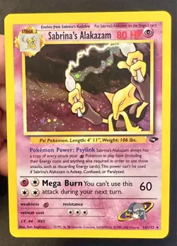 Sabrina's Alakazam SWIRL! 16/132 Gym Challenge Pokemon Card Vintage Holo Nm/Vlp - Image 2
