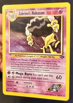 Sabrina's Alakazam SWIRL! 16/132 Gym Challenge Pokemon Card Vintage Holo Nm/Vlp - Image 3