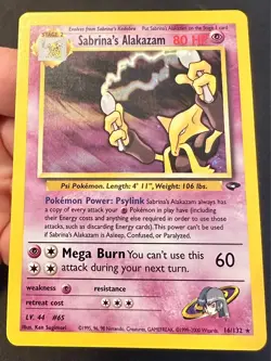 Sabrina's Alakazam SWIRL! 16/132 Gym Challenge Pokemon Card Vintage Holo Nm/Vlp - Image 4