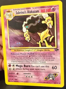 Sabrina's Alakazam SWIRL! 16/132 Gym Challenge Pokemon Card Vintage Holo Nm/Vlp - Image 5