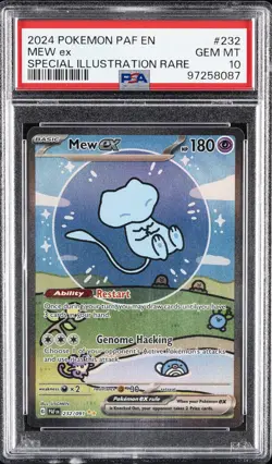 2024 POKEMON PAF EN-PALDEAN FATES SPECIAL ILLUSTRATION RARE #232 MEW EX PSA 10 - Image 1