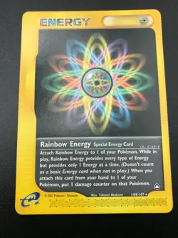 Rainbow Energy 144/147 Rare Pokemon Aquapolis Vintage WOTC E Series NM 2003 - Image 1