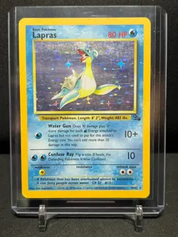 Lapras 10/62 Holo Rare Pokemon 1999 Fossil - HP - Image 1