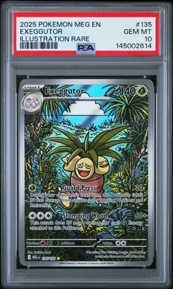 2025 POKEMON MEG EN-MEGA EVOLUTION ILLUSTRATION RARE #135 EXEGGUTOR PSA 10 - Image 1