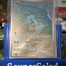 Pokemon 151 Set Squirtle Wartortle Blastoise ex illustrator art cards. All 3 - Image 2