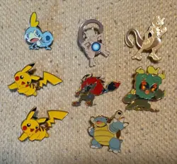 POKEMON lot Of 9 Pokemon TCG Pins Mewtwo Blastoise Zoroark Pikachu Marshadow - Image 1