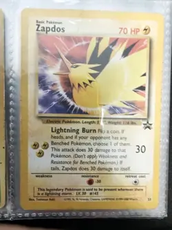 Pokemon Zapdos 23/53 Wotc Promo Regular Basic 70 HP Lightning Burn 30 - Image 1