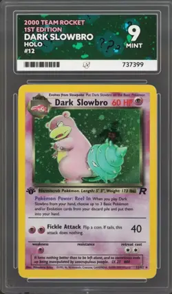Pokemon Card Team Rocket Dark Slowbro 12/82 1st Edition Holo WOTC Ace 9 - Image 1