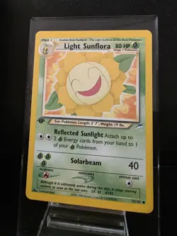 Pokemon TCG 1st Edition Light Sunflora 72/105 Neo Destiny NM - Image 1