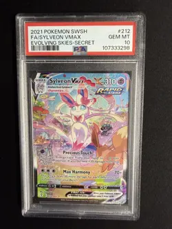 2021 POKEMON SWORD & SHIELD EVOLVING SKIES SECRET FULL ART/SYLVEON VMAX PSA 10 - Image 1