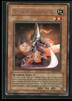 Mystic Swordsman LV2 SOD-EN011 Rare Soul of the Duelist Yu-Gi-Oh Heavily Played - Image 1