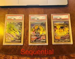 Pokemon JP Iron Leaves Iron Crown Iron Boulder ex SAR Sequential Set PSA 10 - Image 1