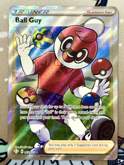 Pokemon TCG Ball Guy Shining Fates Holo Ultra Rare Card 065/072 - Image 1