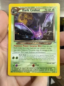 Dark Crobat 2/105 - Pokemon TCG Neo Destiny Holo Rare Card WOTC LP - Image 1