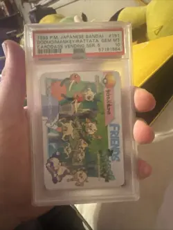 Pokemon Card Japanese Anime Doduo Mankey Rattata 151 Carddass Vending 1999PSA 10 - Image 1