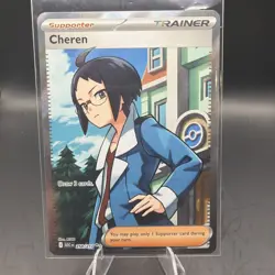 Pokemon Cheren 258/217 ASC Trainer-Supporter Full Art Holo Rare TCG Card - Image 1