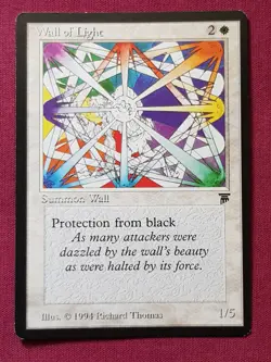 Magic The Gathering LEGENDS WALL OF LIGHT white card MTG - Image 1