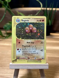 Dugtrio 10/65 Expedition Base Set E-Series Holo Rare Vintage Pokemon Card 2002 - Image 2