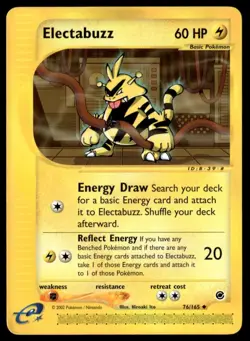 Electabuzz 076/165 Expedition Pokemon Card WoTC E-Reader - Image 1