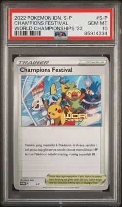PSA 10 2022 Champions Festival Indonesian World S-P Promo Pokemon Card - Image 1