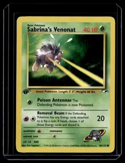 Sabrina's Venonat 096/132 1st Edition Gym Heroes English Pokemon Card - Image 1
