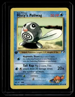 Misty's Poliwag 1st Edition 089/132 Gym Challenge Common English Pokemon Card - Image 1