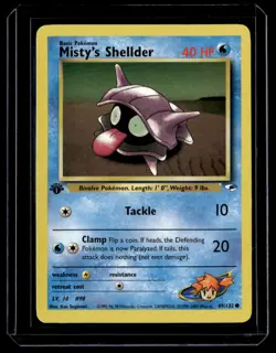 Misty's Shellder 1st Edition 089/132 Gym Heroes Common English Pokemon Card - Image 1