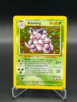 Nidoking 11/102 Holo Rare Base Set English Pokemon Card WoTC 1999 - Image 1