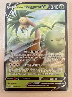 Pokemon TCG Alolan Exeggutor V Pokemon Go 005/078 Holo Ultra Rare NM - Image 1