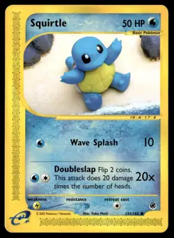 Squirtle (131) 131/165 Expedition Pokemon Card WoTC E-Reader - Image 1