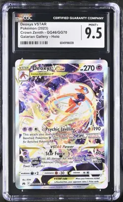 CGC 9.5 Deoxys VSTAR 2023 Crown Zenith GG46/GG70 Galarian Gallery Pokemon Card - Image 1