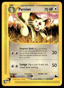 Persian 042/144 Skyridge Pokemon Card WoTC E-Reader - Image 1