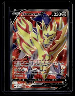 Zamazenta V Full Art 196/202 Sword & Shield Base Set English Pokemon Card - Image 1
