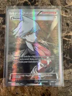 Pokemon TCG Steven Trainer Card Full Art Holo, XY Ancient Origins, Card 95/98 - Image 1