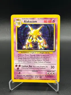 Alakazam 1/102 Holo Rare Base Set English Pokemon Card WoTC 1999 - Image 1
