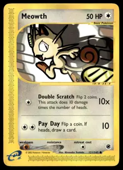 Meowth 121/165 Expedition Pokemon Card WoTC E-Reader - Image 1
