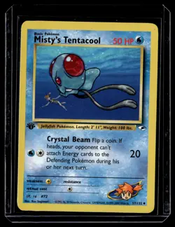 Misty's Tentacool 057/132 1st Edition Gym Heroes English Pokemon Card - Image 1