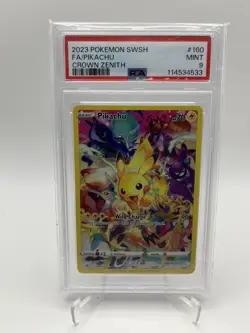 2023 Pokemon SWSH Crown Zenith Pikachu Full Art #160/159 PSA 9 - Image 1